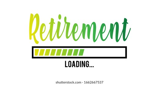 Retirement loading on white background