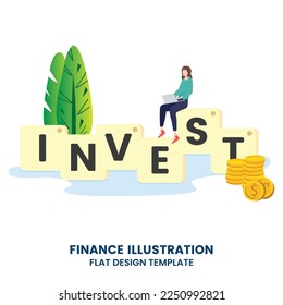 Retirement money coin plan, financial growth, strategy of profit or benefit making in business
