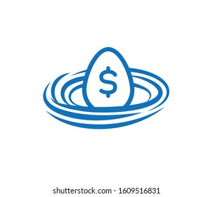 retirement nest egg, Finance Savings Icon (blue version)