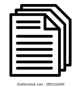 Retirement paper icon. Outline retirement paper vector icon for web design isolated on white background