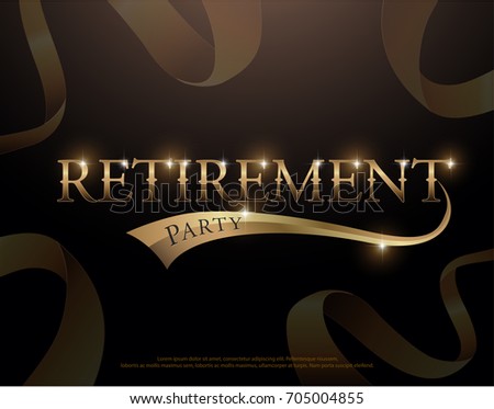 Download Retirement Party Elegant Logo Design Golden Stock Vector ...