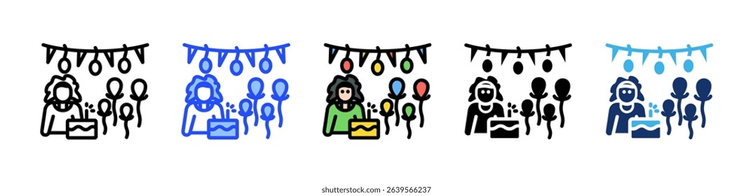 Retirement Party Icon Collection With Multiple Styles