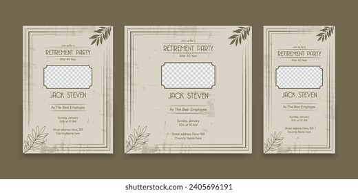 Plantilla de diseño de invitación de parte de retiro