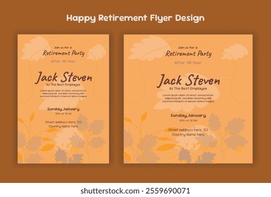 Retirement party invitation  flyer design template