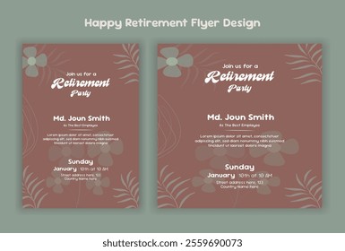 Retirement party invitation  flyer design template