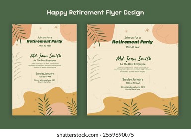 Retirement party invitation  flyer design template