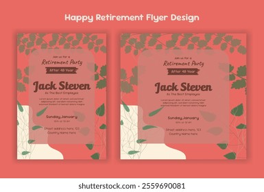 Retirement party invitation  flyer design template