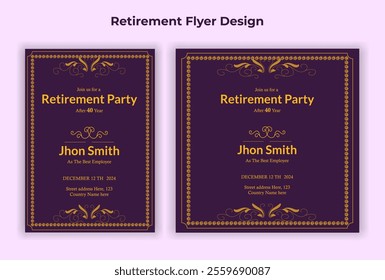 Retirement party invitation  flyer design template