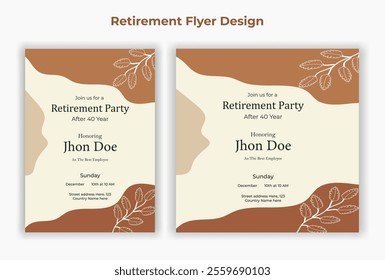 Retirement party invitation  flyer design template