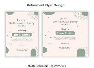 Retirement party invitation  flyer design template