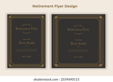 Retirement party invitation  flyer design template