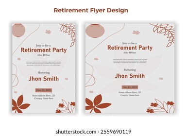 Retirement party invitation  flyer design template