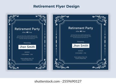 Retirement party invitation  flyer design template