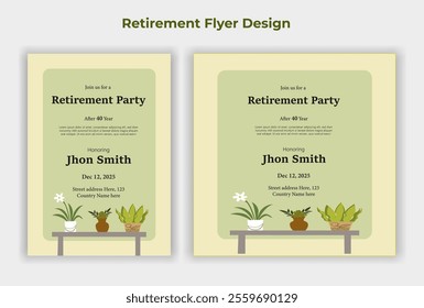 Retirement party invitation  flyer design template