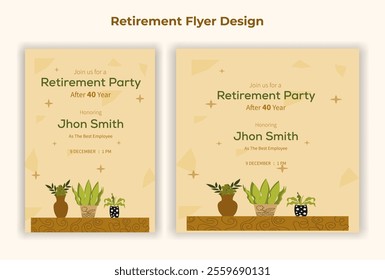 Retirement party invitation  flyer design template