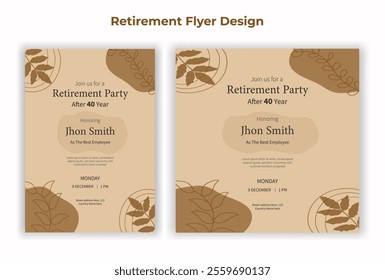 Retirement party invitation  flyer design template