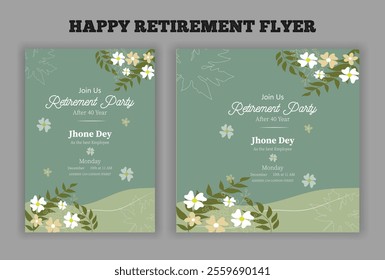 Retirement party invitation  flyer design template