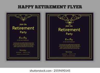 Retirement party invitation  flyer design template