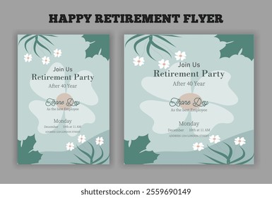 Retirement party invitation  flyer design template