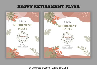 Retirement party invitation  flyer design template