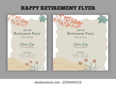 Retirement party invitation  flyer design template