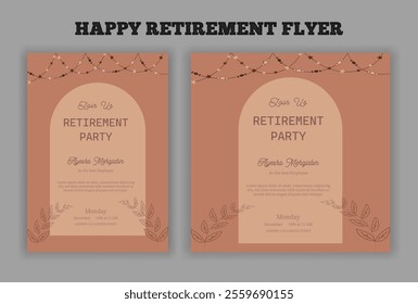 Retirement party invitation  flyer design template