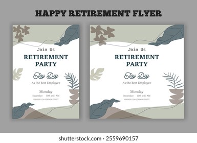 Retirement party invitation  flyer design template