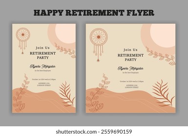 Retirement party invitation  flyer design template