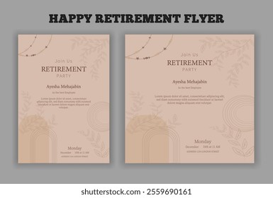 Retirement party invitation  flyer design template