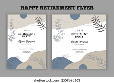 Retirement party invitation  flyer design template