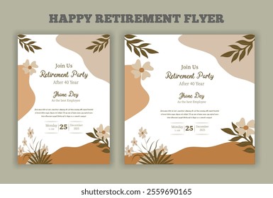 Retirement party invitation  flyer design template