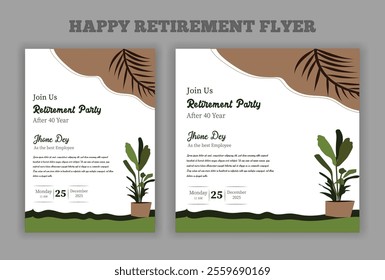 Retirement party invitation  flyer design template