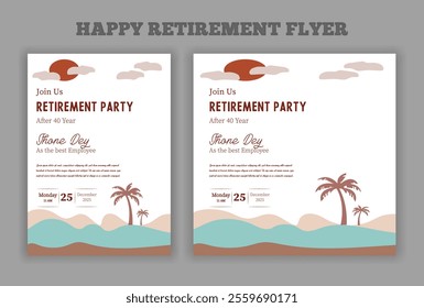 Retirement party invitation  flyer design template