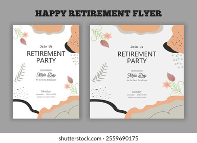 Retirement party invitation  flyer design template