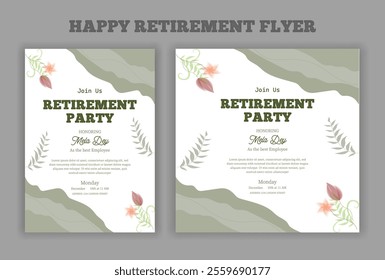 Retirement party invitation  flyer design template