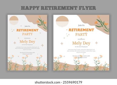 Retirement party invitation  flyer design template