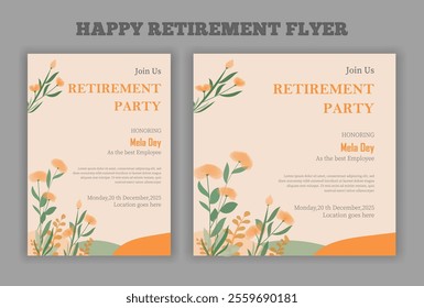 Retirement party invitation  flyer design template