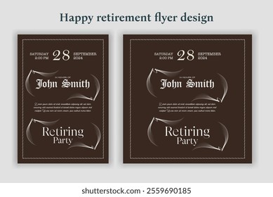 Retirement party invitation  flyer design template