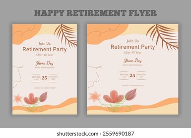 Retirement party invitation  flyer design template