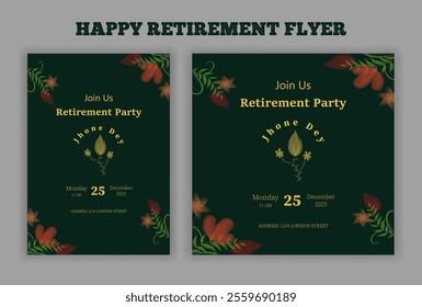 Retirement party invitation  flyer design template