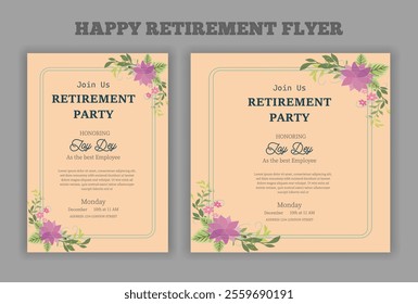 Retirement party invitation  flyer design template