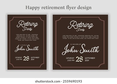 Retirement party invitation  flyer design template