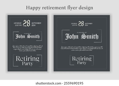 Retirement party invitation  flyer design template