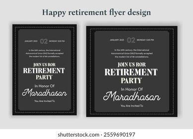 Retirement party invitation  flyer design template