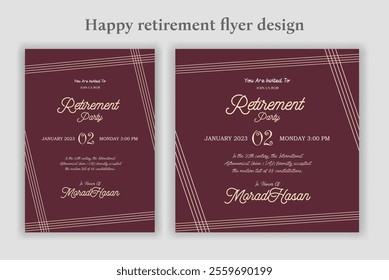 Retirement party invitation  flyer design template