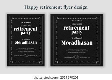 Retirement party invitation  flyer design template