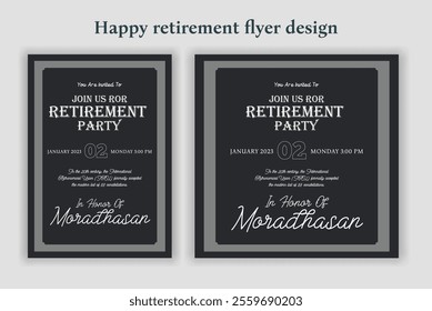 Retirement party invitation  flyer design template