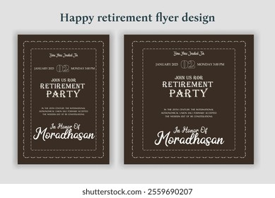 Retirement party invitation  flyer design template