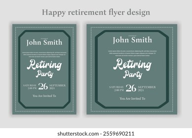 Retirement party invitation  flyer design template