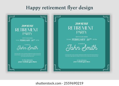 Retirement party invitation  flyer design template